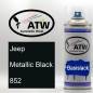 Preview: Jeep, Metallic Black, 852: 400ml Sprühdose, von ATW Autoteile West.